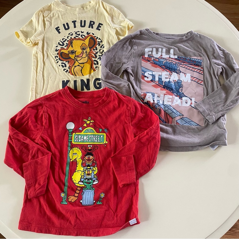 Toddler Boy Graphic Tshirt Bundle - Sesame Street & Disney
